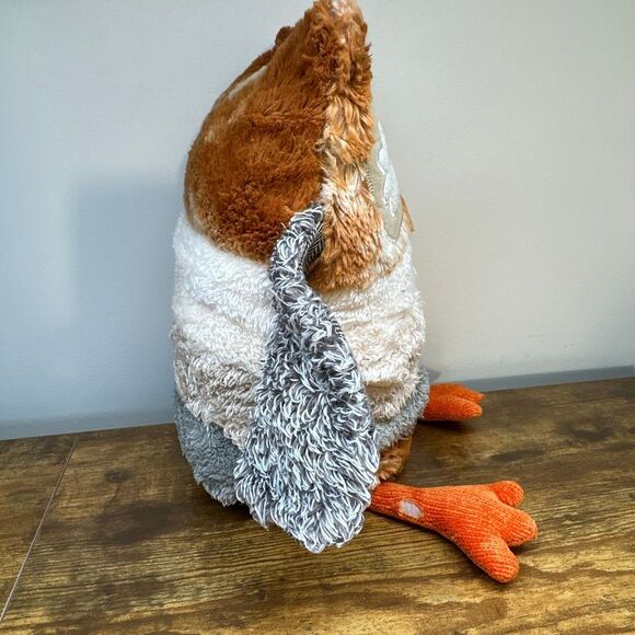 Pier 1 One Imports Sophie Owl Bird Decorative Pillow Fall Tweed Plush FLAWS - Picture 5 of 11